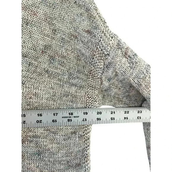 J. Jill Women's Linen Blend Knitted Sweater Size Medium Ribbed Details Cream - Picture 5 of 7